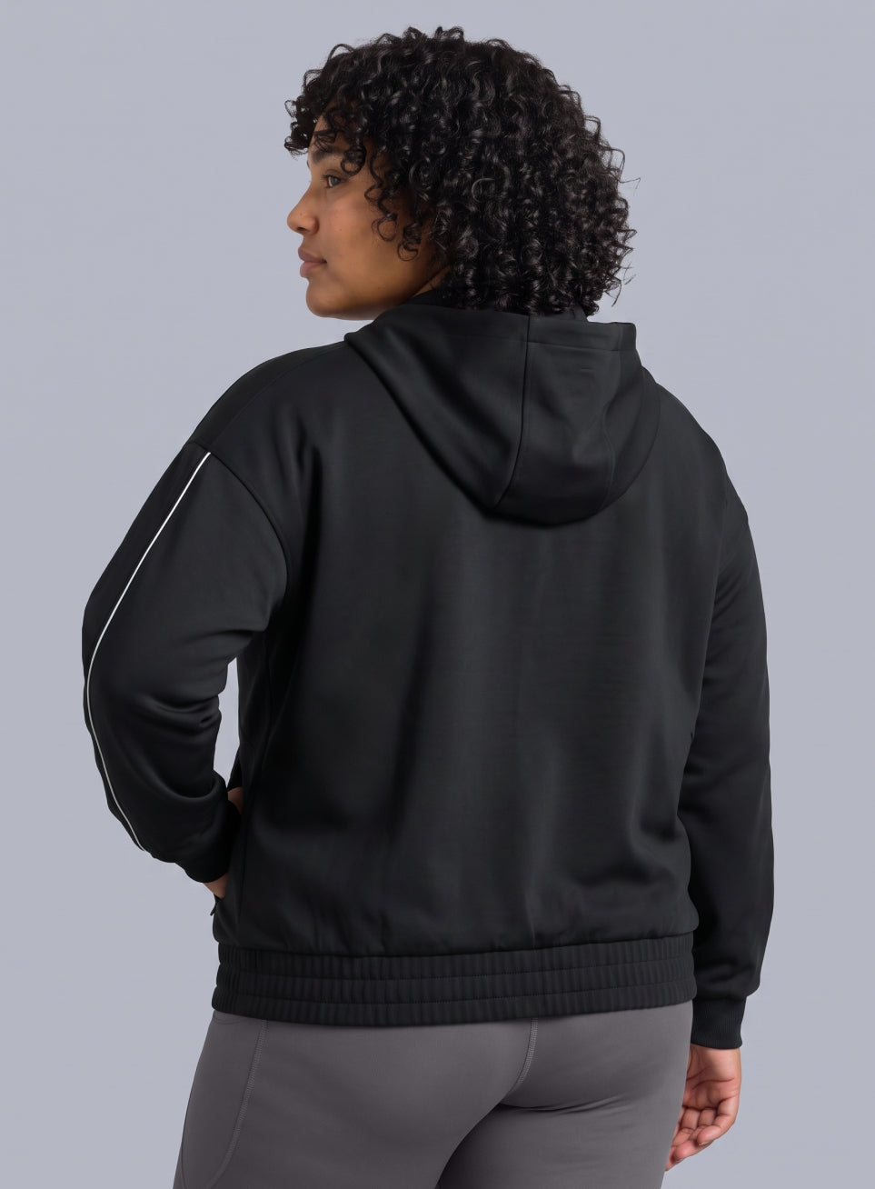 Women's Black Workout Essential Plus Size Training Jacket