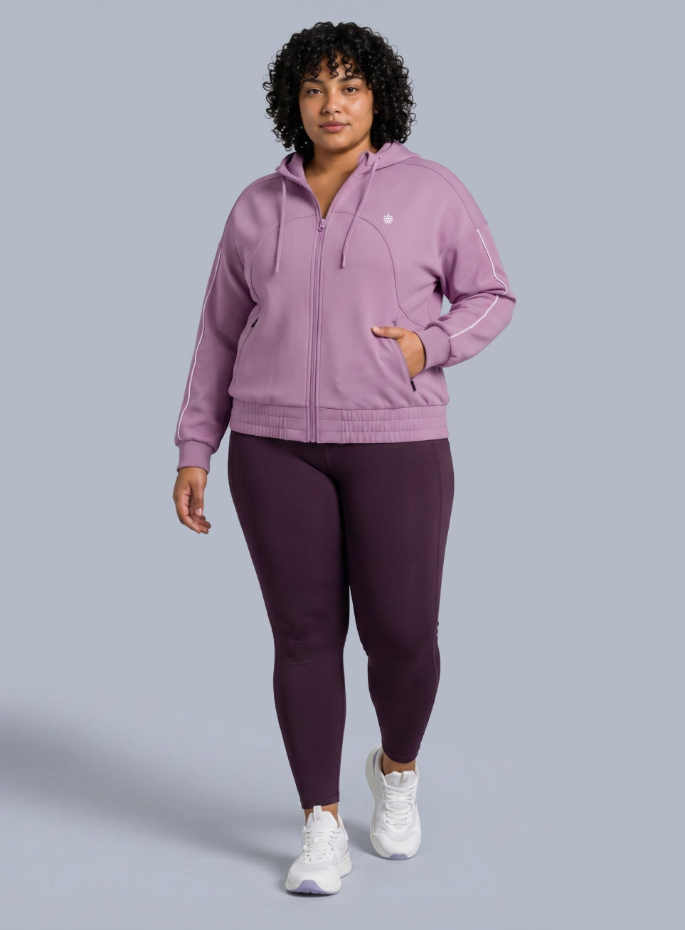 Women's Lavender Workout Essential Plus Size Training Jacket