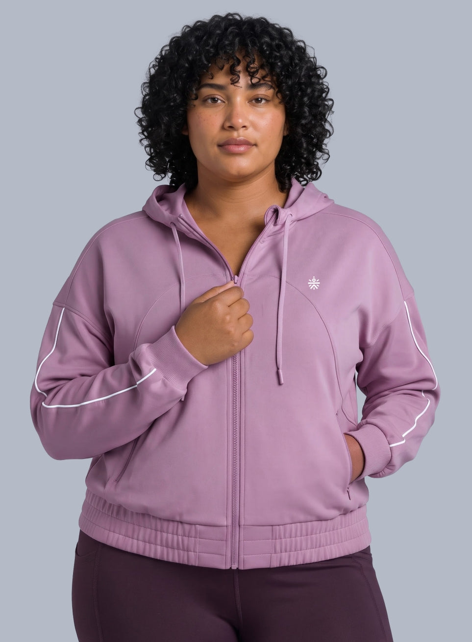 Women's Lavender Workout Essential Plus Size Training Jacket