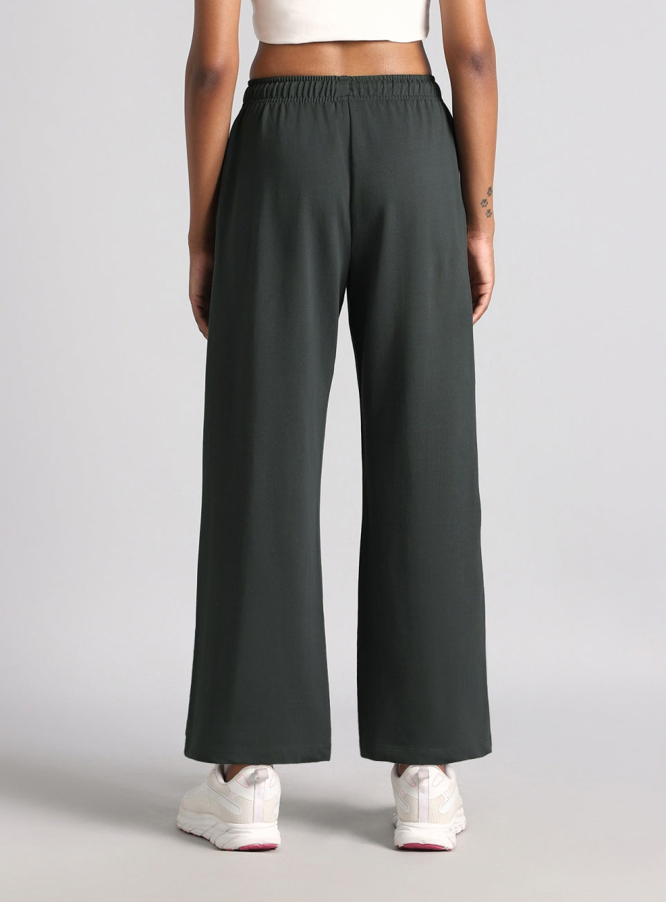Women's Dark Grey Luxe Fleece Relaxed Fit Sweat Trackpants