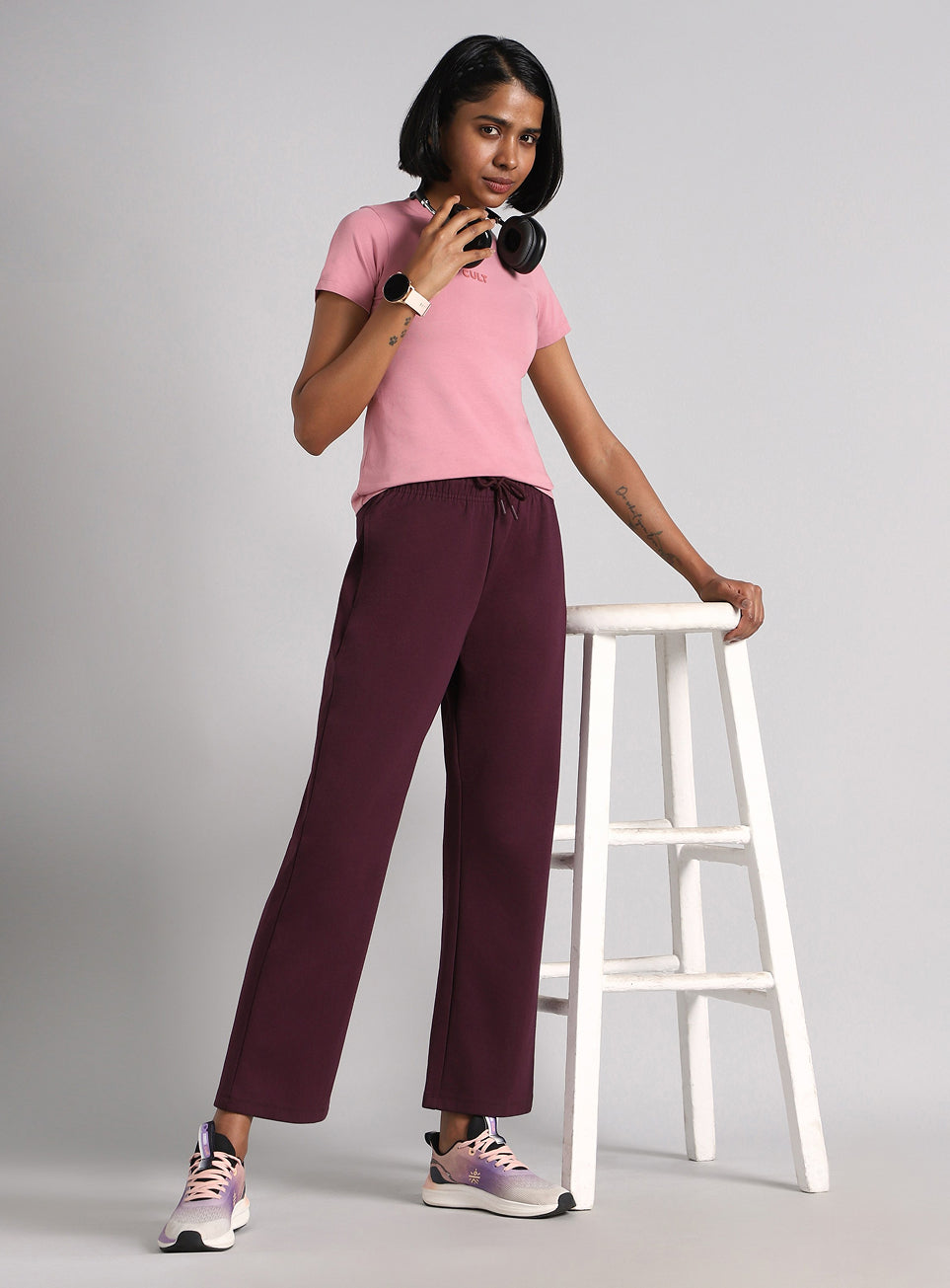 Women's Wine Ultra Luxe Classic Trackpants