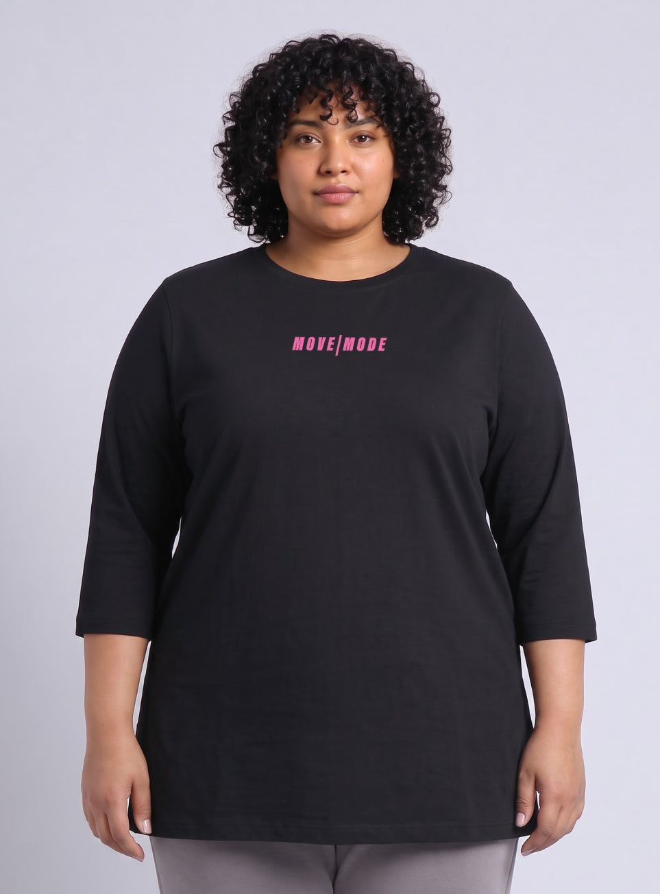 Women's Balck Movement lonline Plus size T-shirt