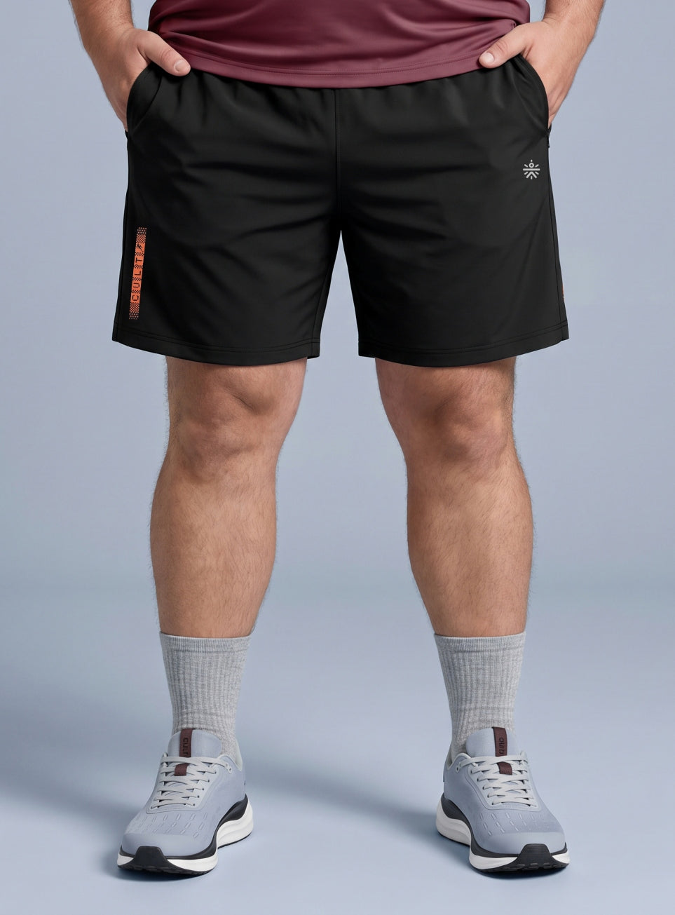 Men's Black Cult Run Club Plus Size Shorts