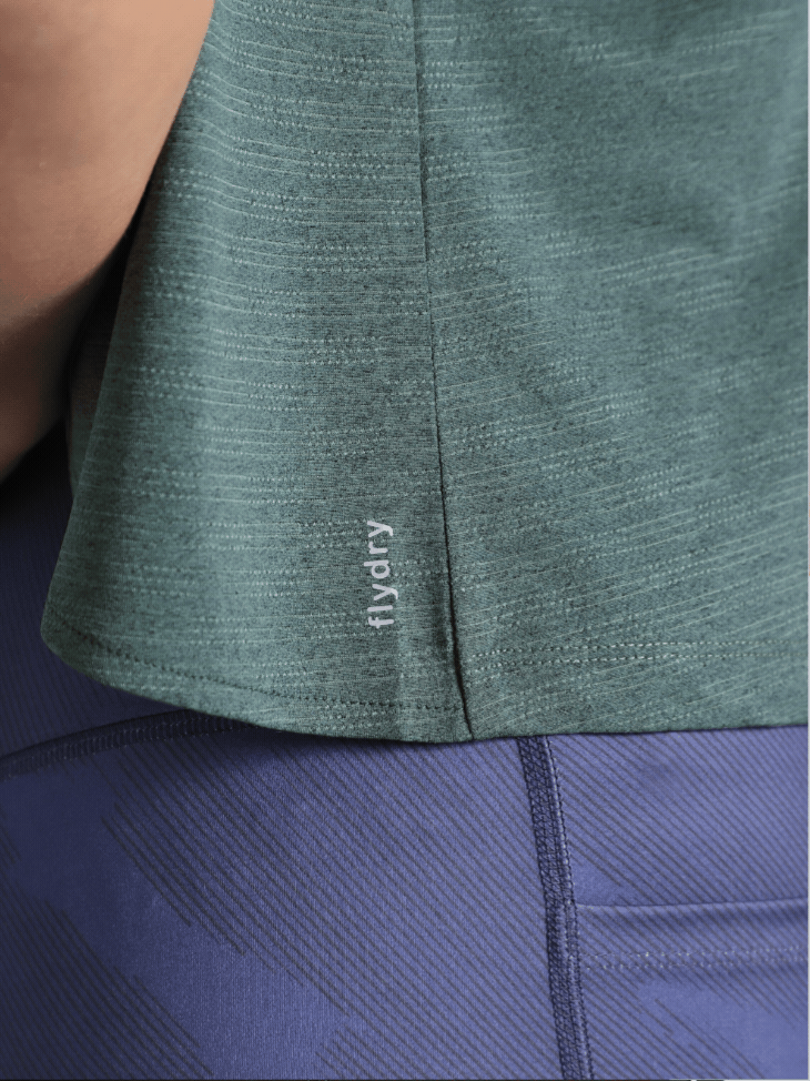 Women's Green Back Overlap Relaxed Fit Top