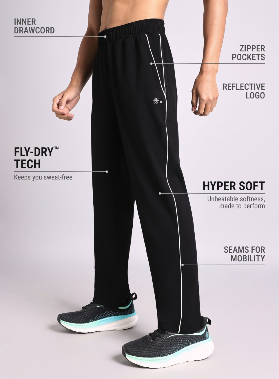 Men's Black Cult Run Cimmunity Trackpant