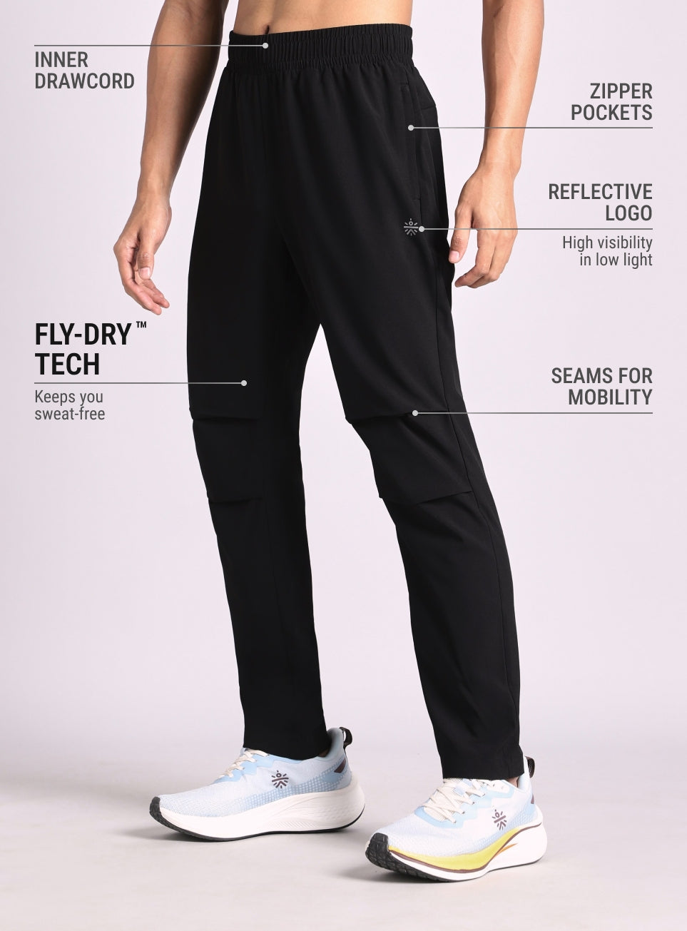 Men's Black Run Essential Track Pant