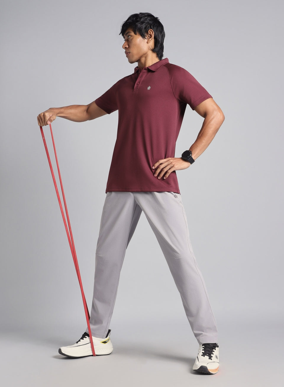 Men's Maroon High Energy Performance Polo T-shirt