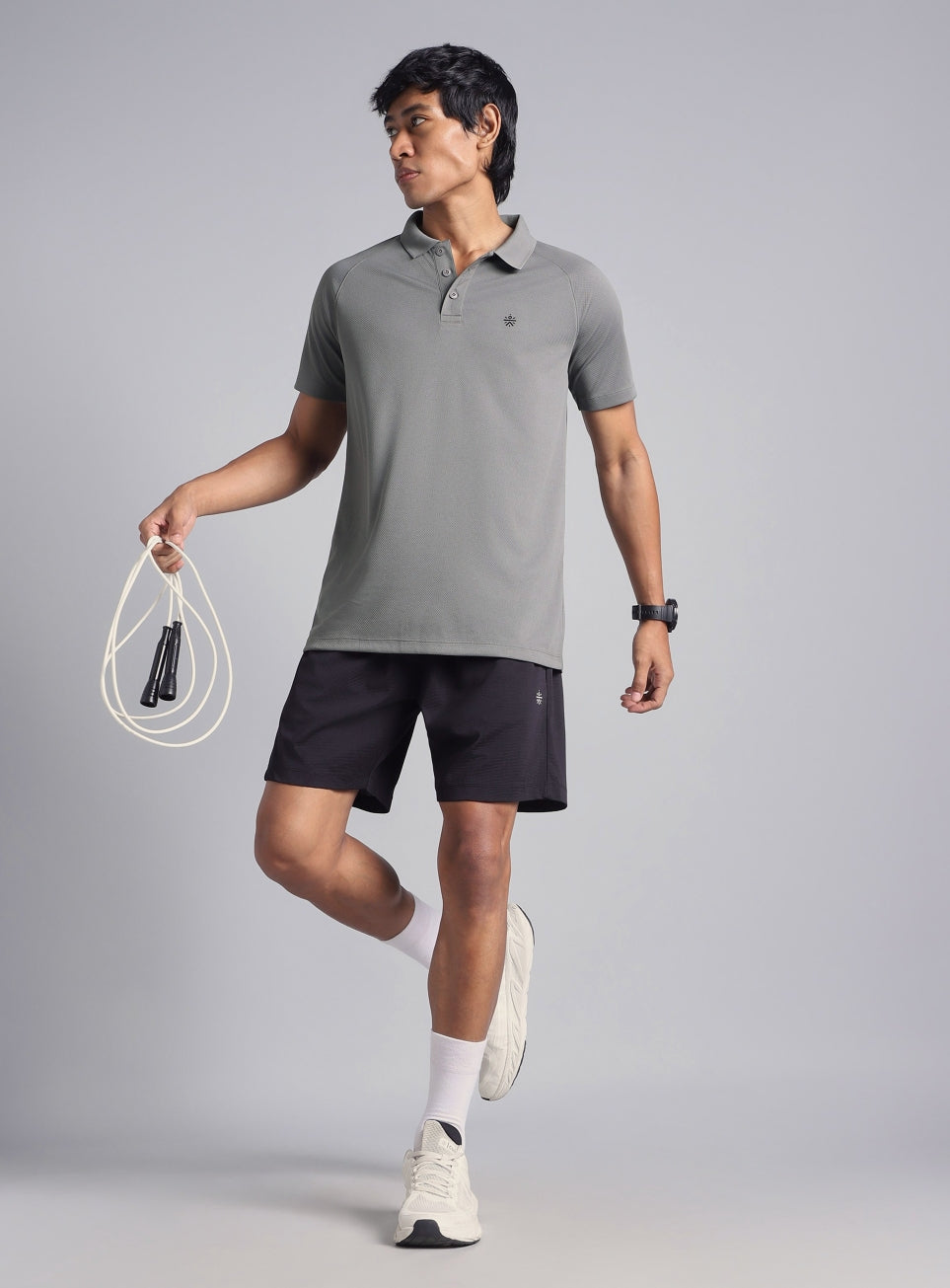 Men's Dark Grey High Energy Performance Polo T-shirt