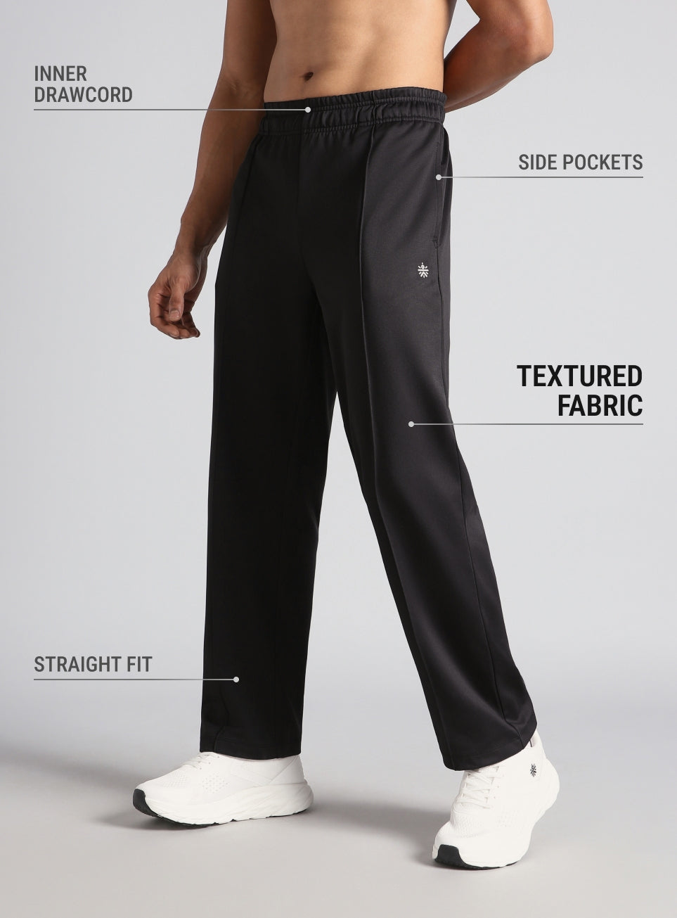 Men's Black Athletic Sporty Trackpants