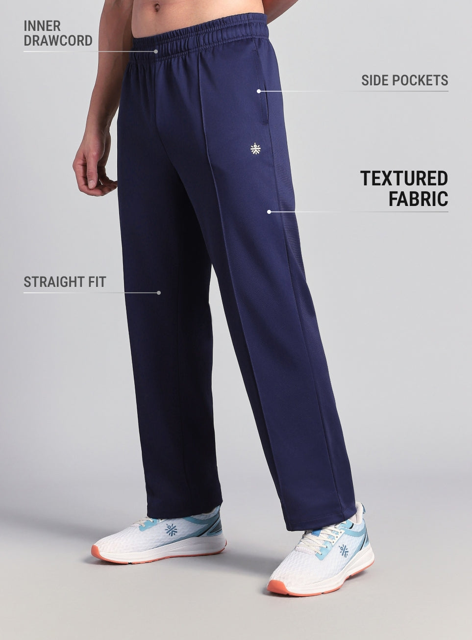 Men's Navy Athletic Sporty Trackpants