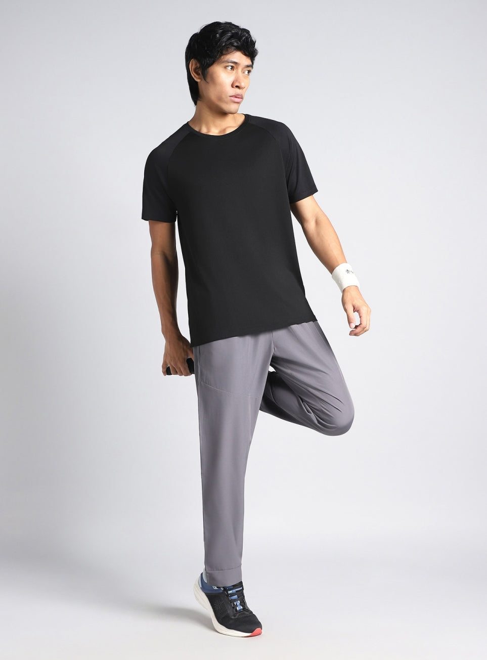 Men's Black Long Stride Running T-shirt