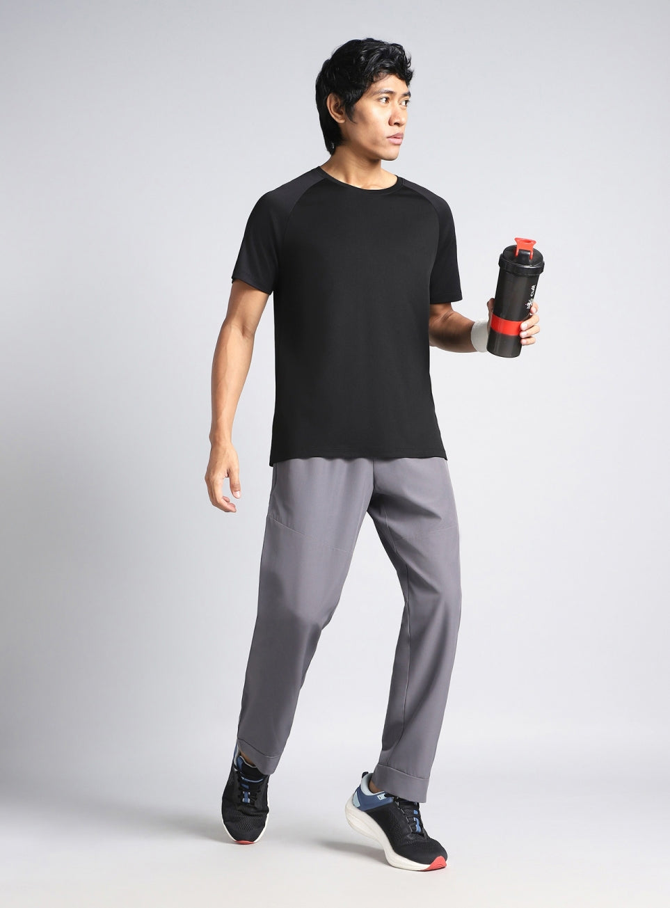 Men's Black Long Stride Running T-shirt