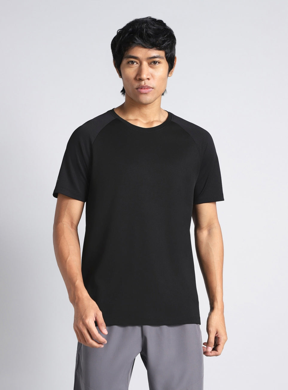 Men's Black Long Stride Running T-shirt