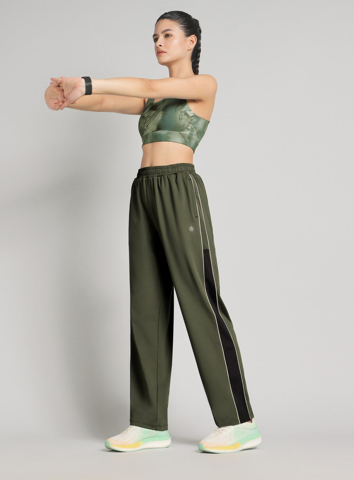 Women's Olive All Format Trainig Straight Fit Trackpants
