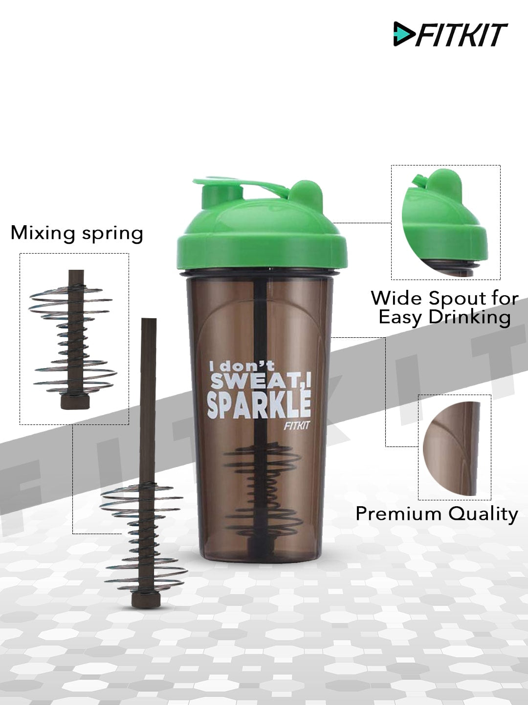 Classic Shaker Bottle, 700ml (Grey/Green)