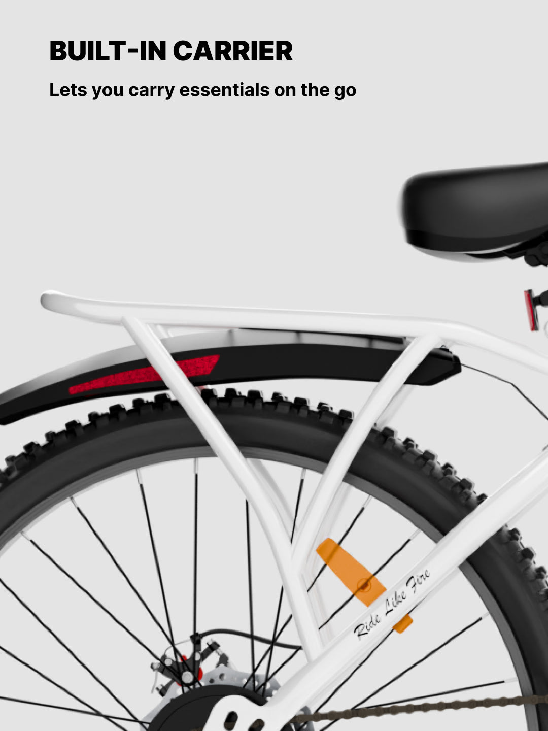 Urban Terrain Comet Pro 26T Single Speed Steel Mountain Bike with Front Suspension & Dual Disc Brakes (White)
