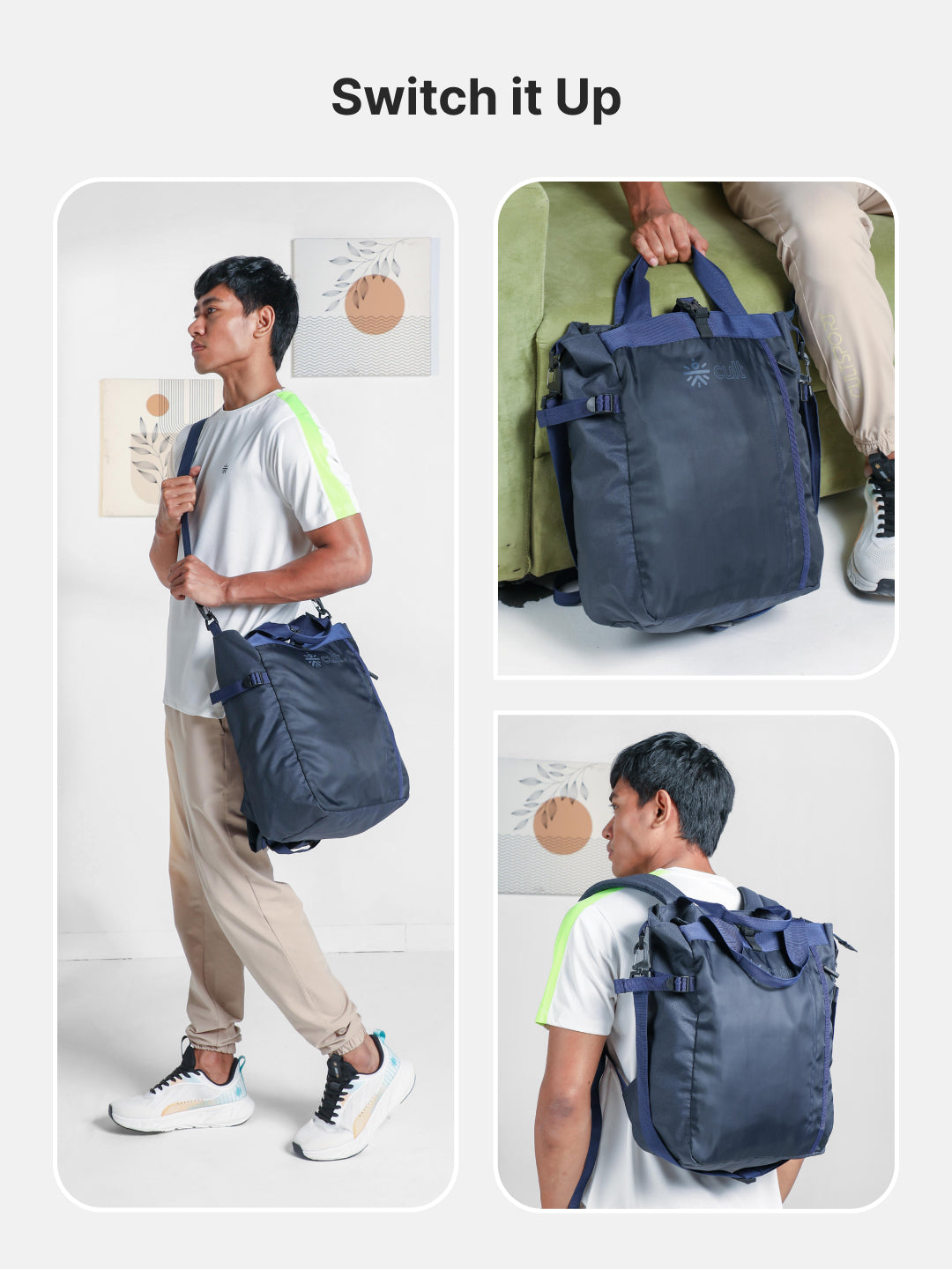 Work to Play Laptop Backpack 35L - Water-Repellent, Multi-Functional Bag with Trolley Sleeve With Shoe Bag - Blue