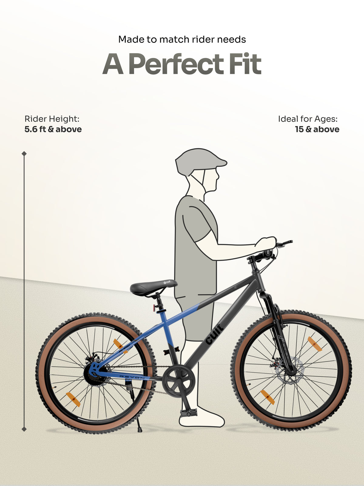Cult Revon 27.5T Steel Mountain Bike with Dual Disc Brake and Front Suspension, Blue-Grey