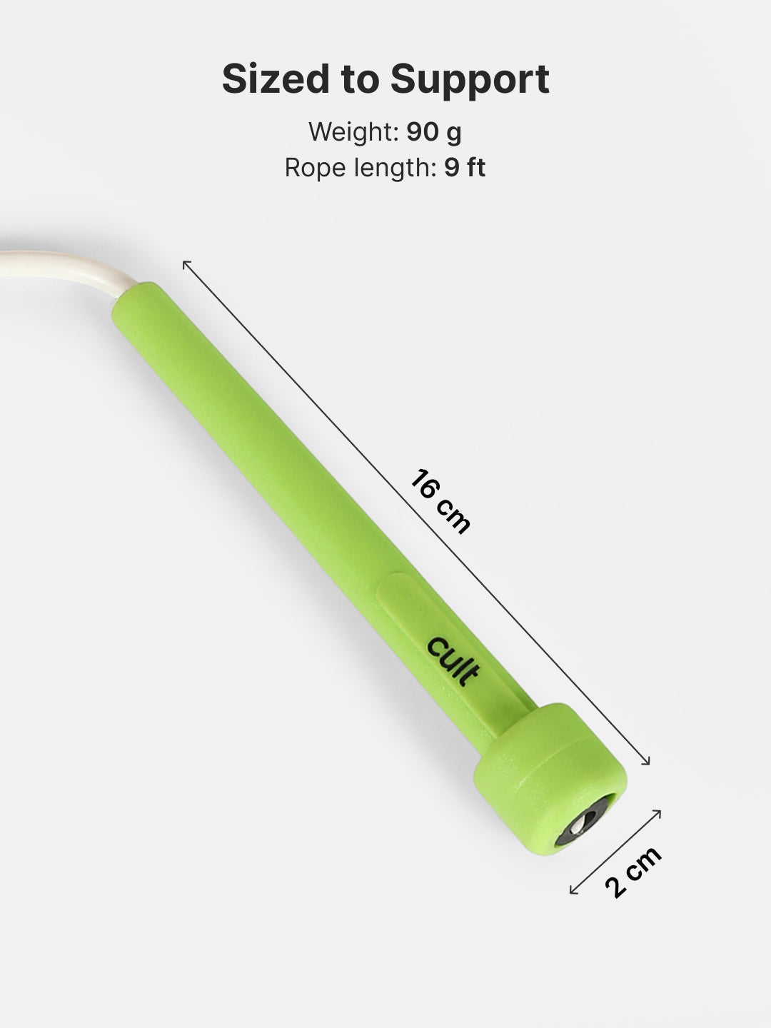 Pencil Skipping Rope for Gym & Home Exercise Adjustable, Tangle-Free White