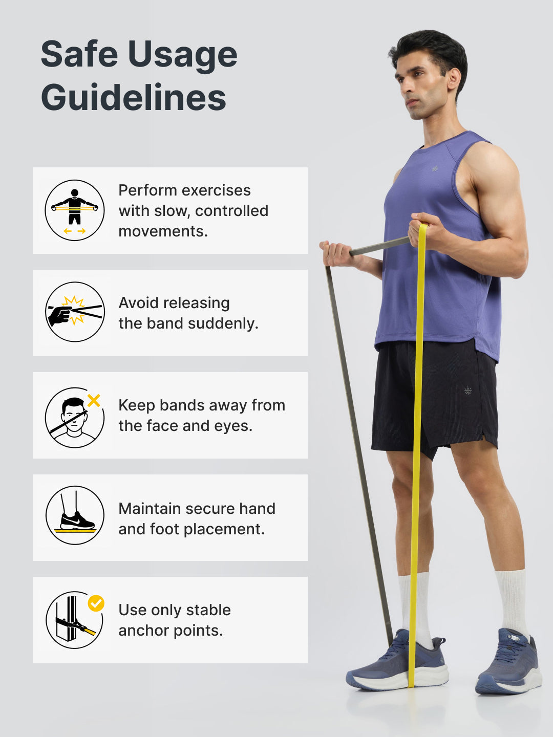 cult Resistance Band(15-30kgs Resistance)for Men & Women Yellow Grey (15 - 30kgs Resistance)