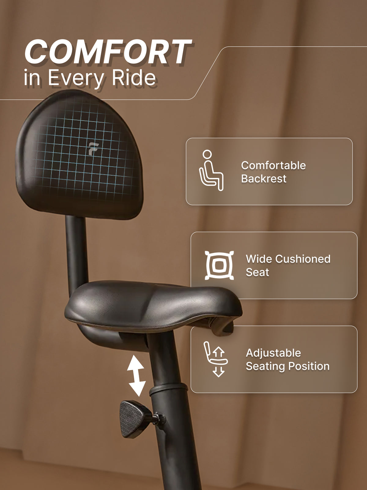 Fitkit Dual Action 2-in-1 Air Bike | Moving & Fixed Handles Exercise Cycle | Adjustable Seat & Anti-Slip Pedals | Direct Resistance | 120 kg Max Weight | Home Use Exercise Bike (with 6 Months Extended Warranty)