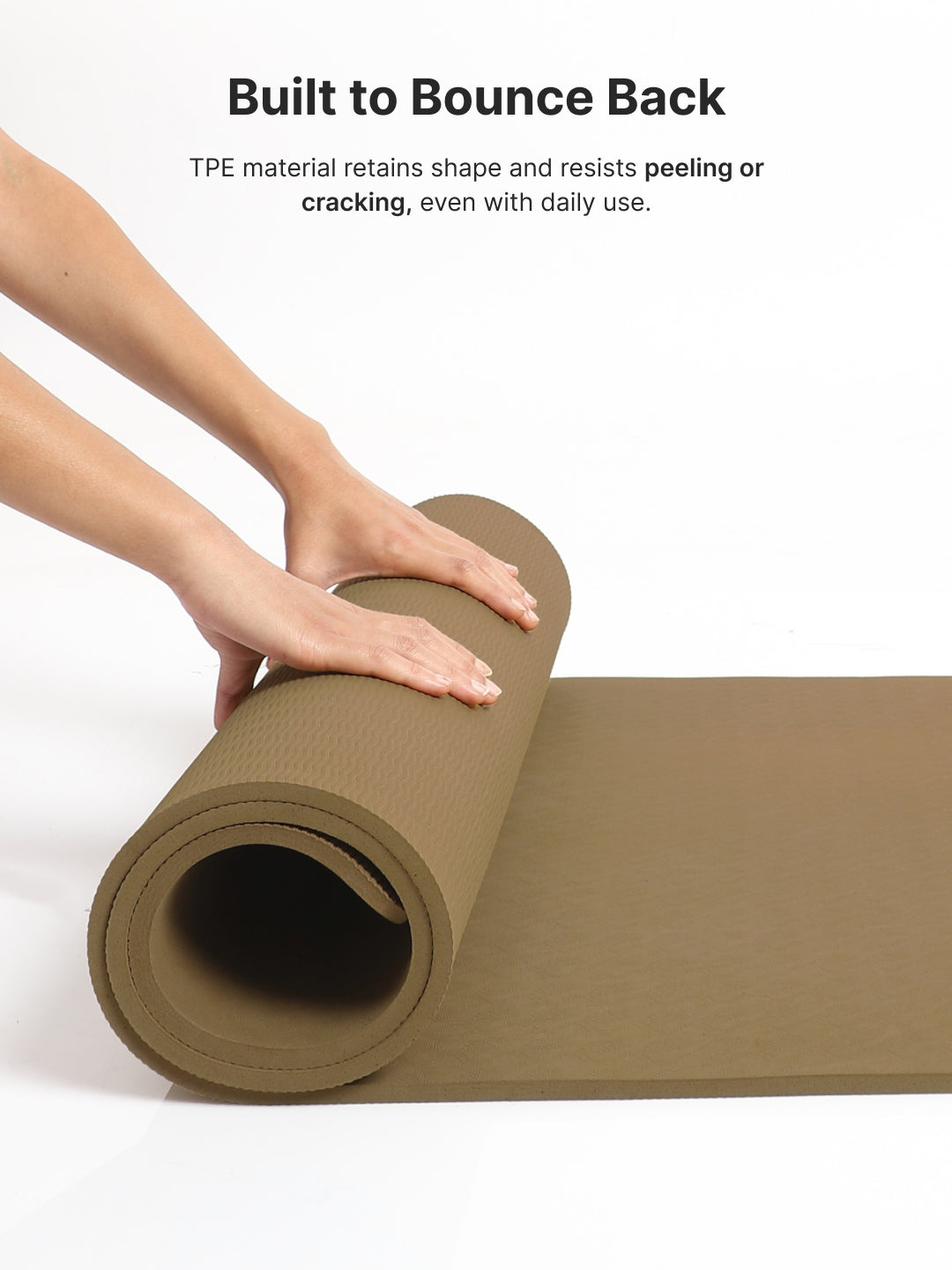 CULT Ultra Cushioned 8mm TPE Yoga & Pilates Mat Eco-Friendly, Skin-Friendly, Anti-Skid, Tear-Resistant, Lightweight & Portable with Carry Strap and Bag Ideal for Home, Gym & Outdoor Workouts - Brown