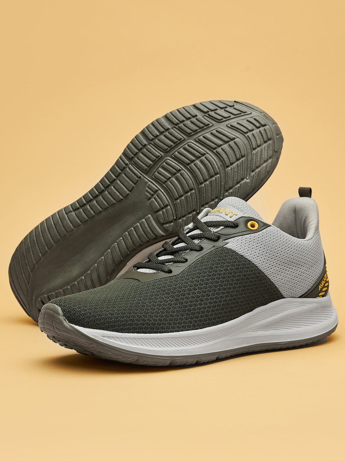 Avant Men's Racer Walking Shoes-L.Grey/Olive