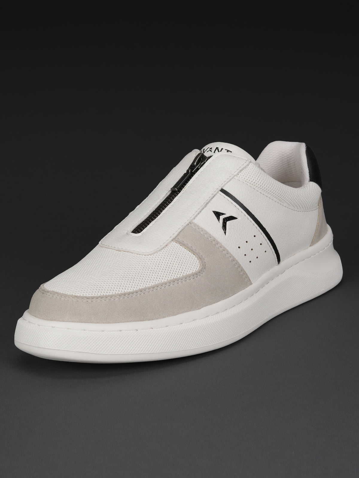 Avant Men's ZipWalk Casual Shoes - White/Grey