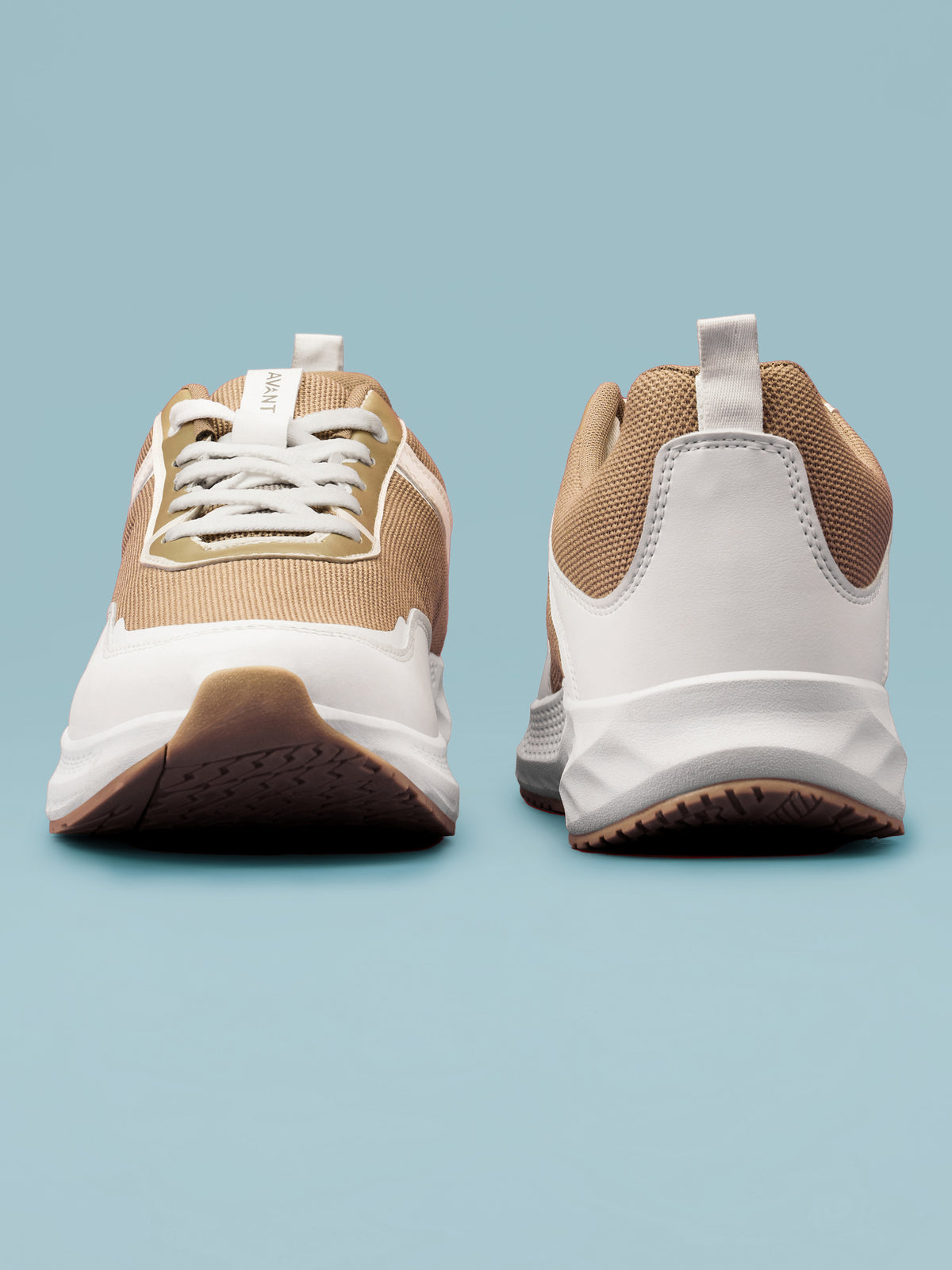 Avant Men's PowerMesh Running Shoes - Brown/White