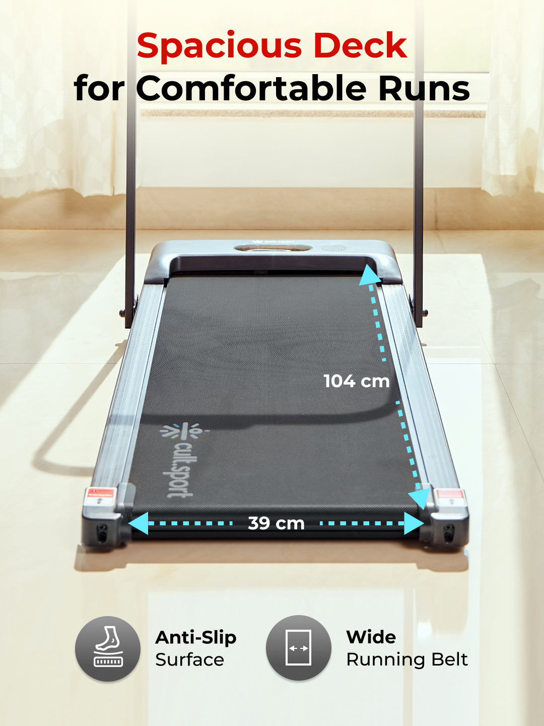Smartrun Baytown 2HP Peak Walking pad | Max Speed-8kmph | Max Weight-110kg | Walking Pad for Home Use (with 6 months extended warranty)
