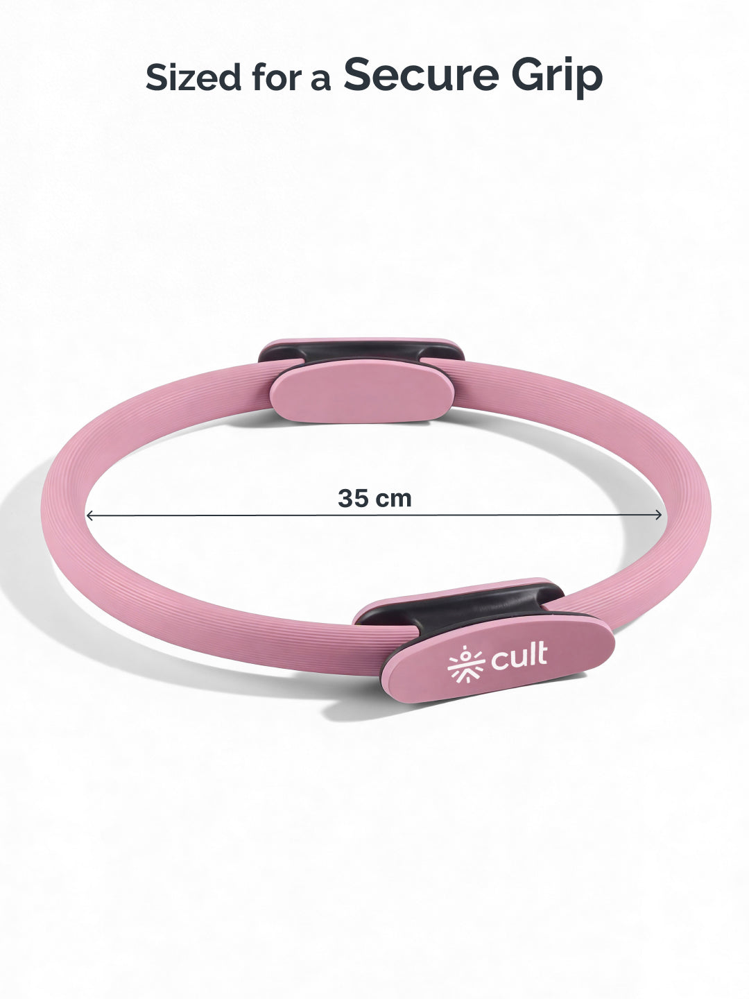 cult Pilates Ring – Durable Fiberglass Magic Circle with Dual-Grip Handles for Full Body Workout, Strength, Flexibility & Toning Pink