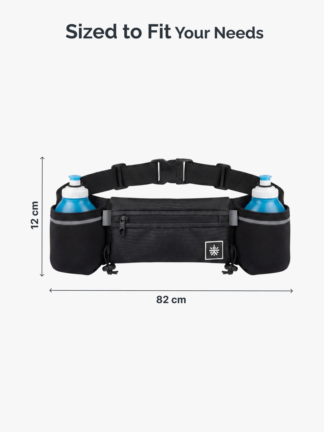 Cult Running Hydration Waist Bag with Dual 300 ml Water Bottle with Holders, Phone Pocket & Adjustable Belt