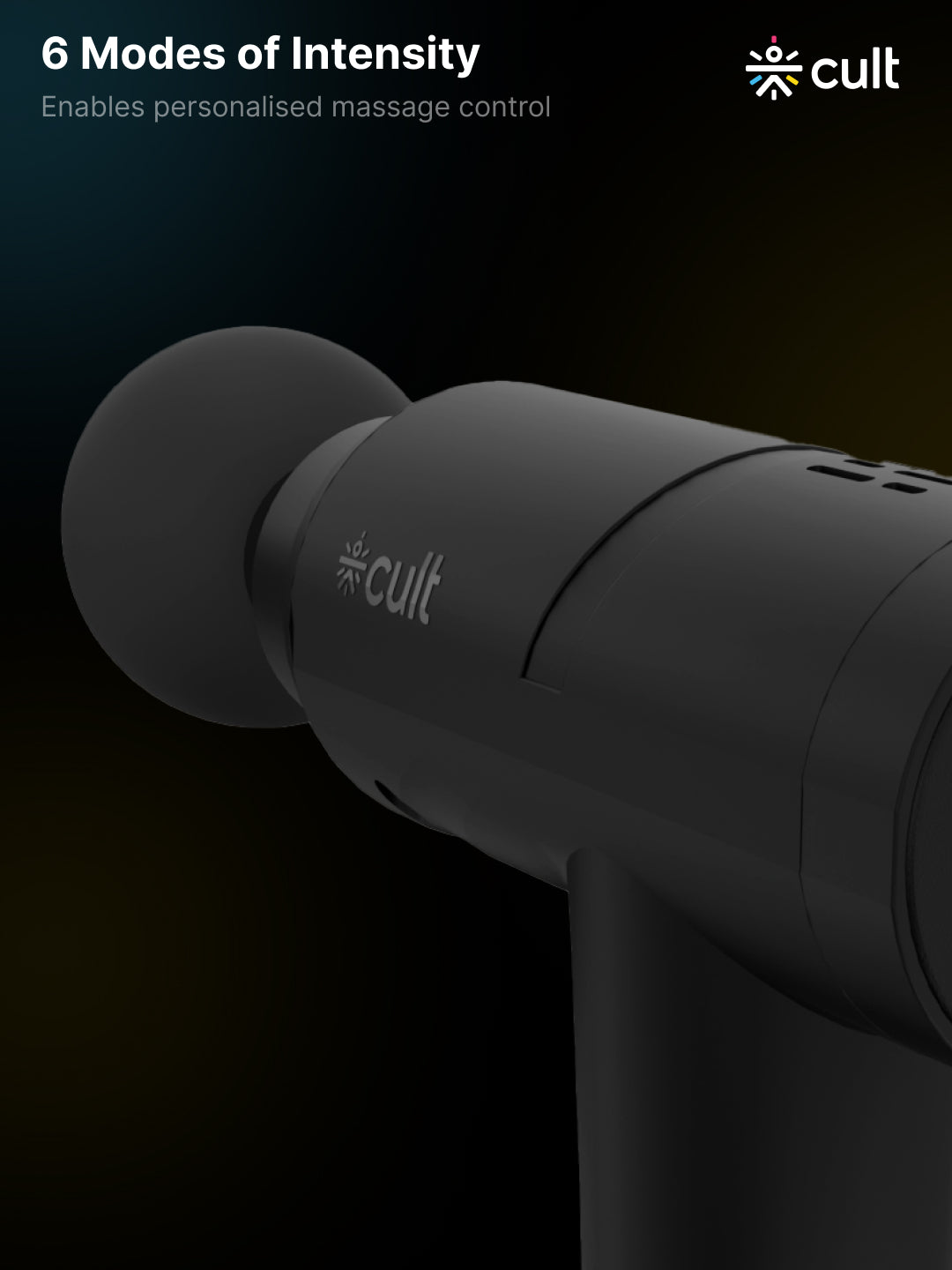 Cult Volt Pro, Full Body Professional Gun Massager, Upto 4.5 hour long battery, QuietMotion Tech, Deep Tissue Percussions, 4 Interchangeable heads, 6 Speed levels, Silicone head, Carry Pouch.