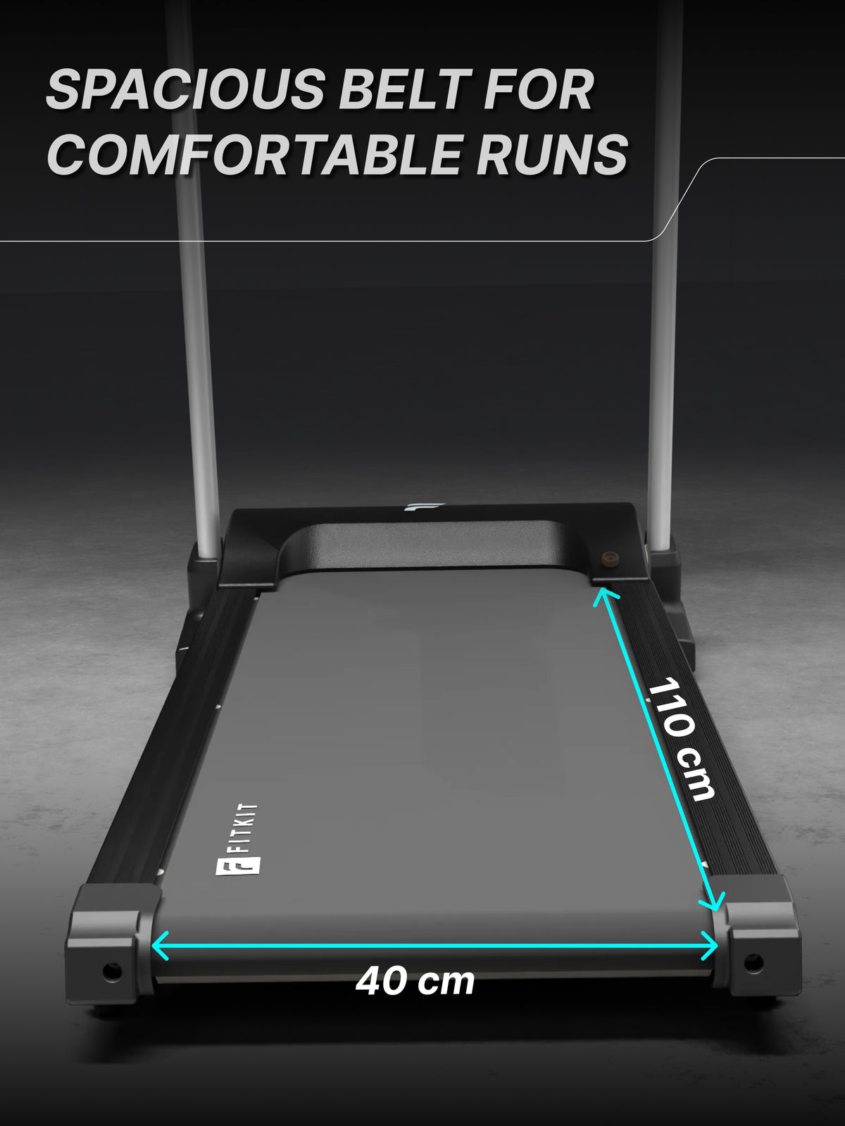 Fitkit by Cult FT100 Smart Incline Motorised Treadmill | 4.5 HP BLDC Motor | 110kg Capacity | 15-Level Auto Incline | 12 km/hr Speed | Foldable & Easy-Move Wheels | 12 Preset Workout | Ideal for Home Use (with 6 Months Extended Warranty)