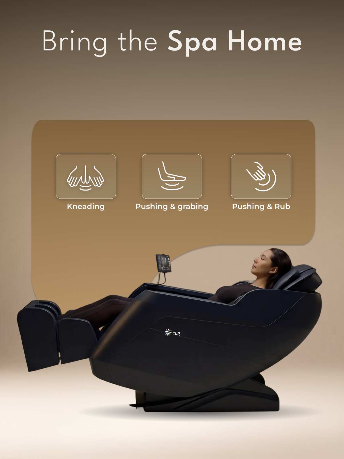 Cult Serene Massage Chair | Zero Gravity with Voice Guide & Bluetooth | 9 Preset Massage Programs | Smart Touch Screen