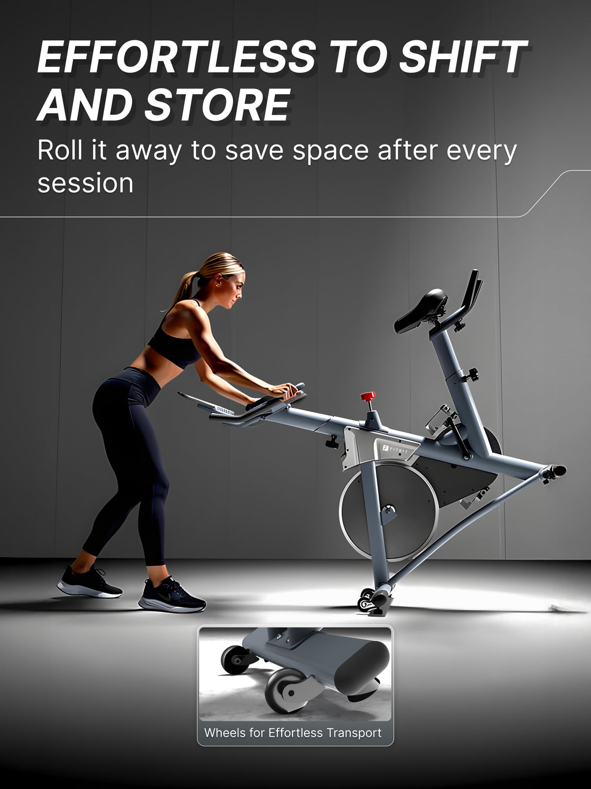 Fitkit by Cult FK7004 Premium Magnetic Spin Bike | 130kg Support | Stepless Resistance & 8kg Flywheel | LCD Display with Heart-Rate Tracking | Tablet Holder | Smooth & Silent Ride for Home Fitness (with 6 Months Extended Warranty)