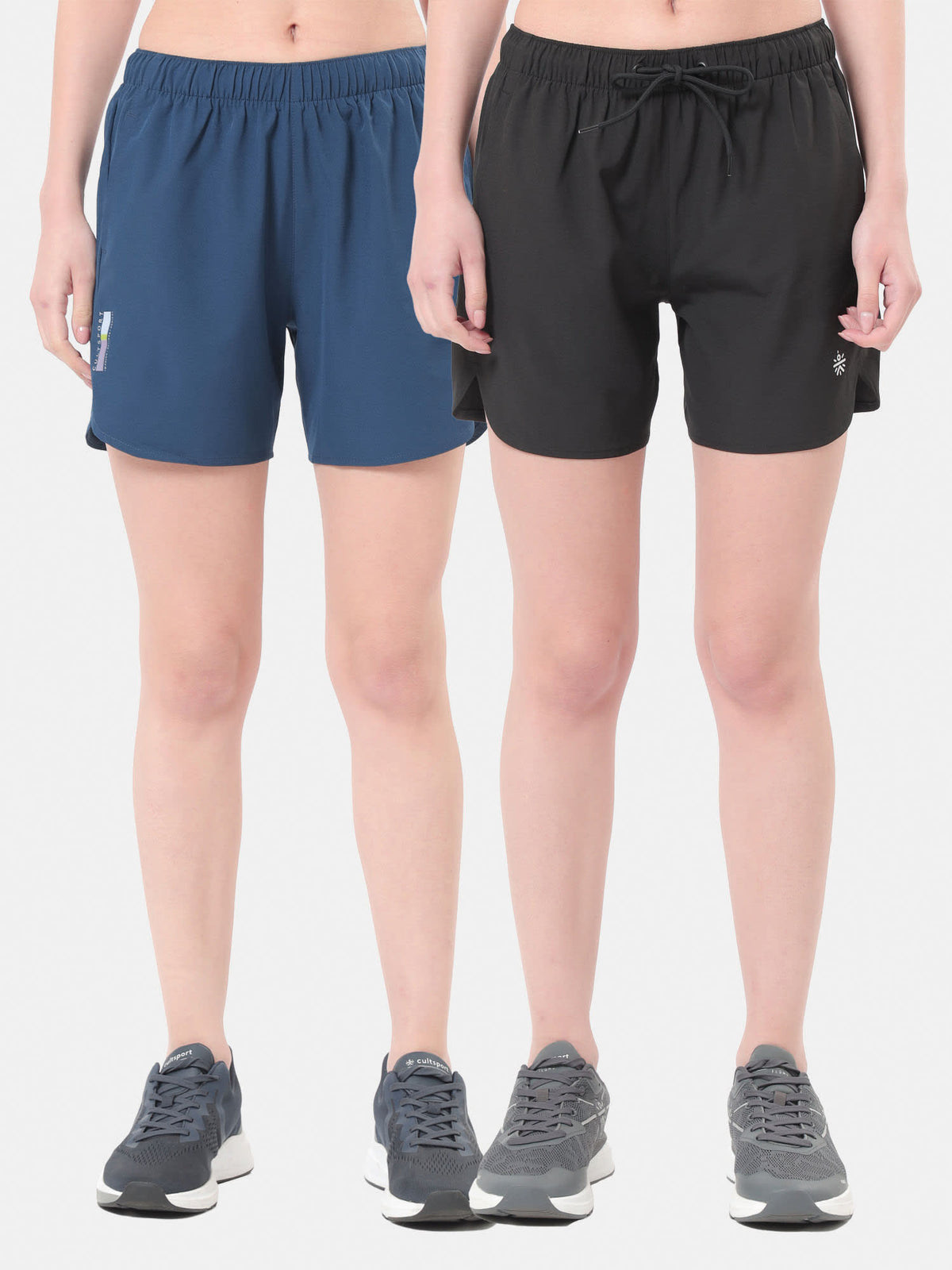 Pack of 2 Solid Shorts with Curved Hem