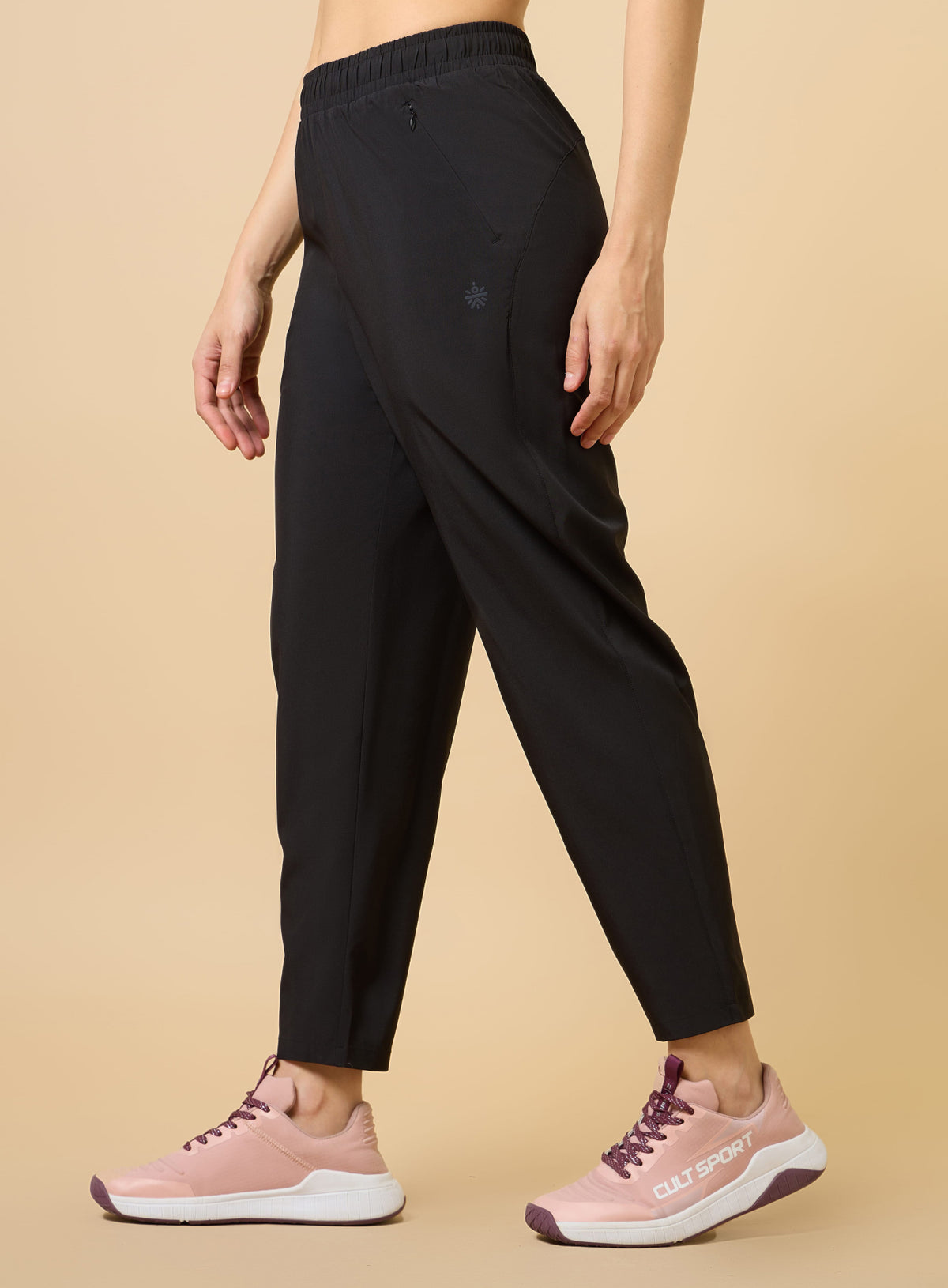 Women's Black Training All Form Cropped Trackpants