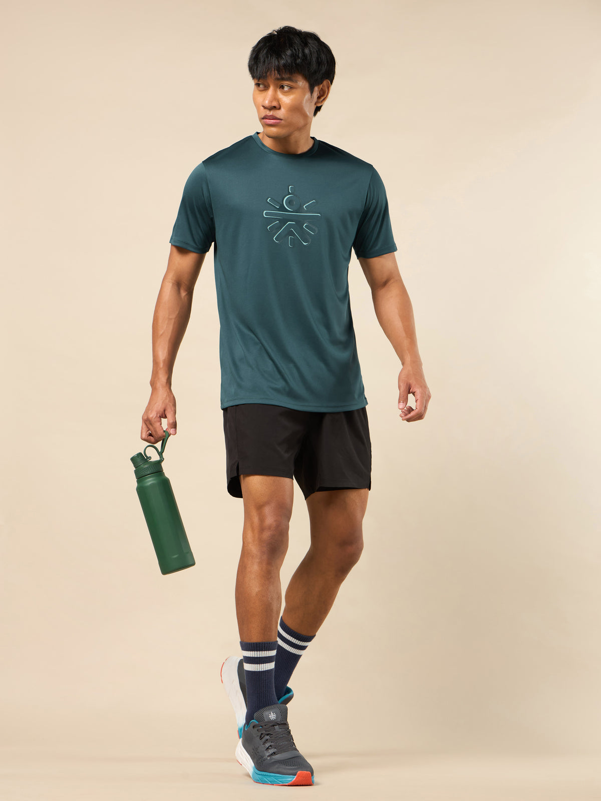 Men's Blue Brand Carrier Print T-shirt