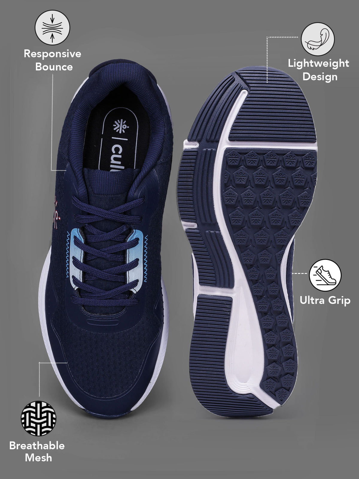 cult Men's AirStride Casual Shoes - Navy Blue