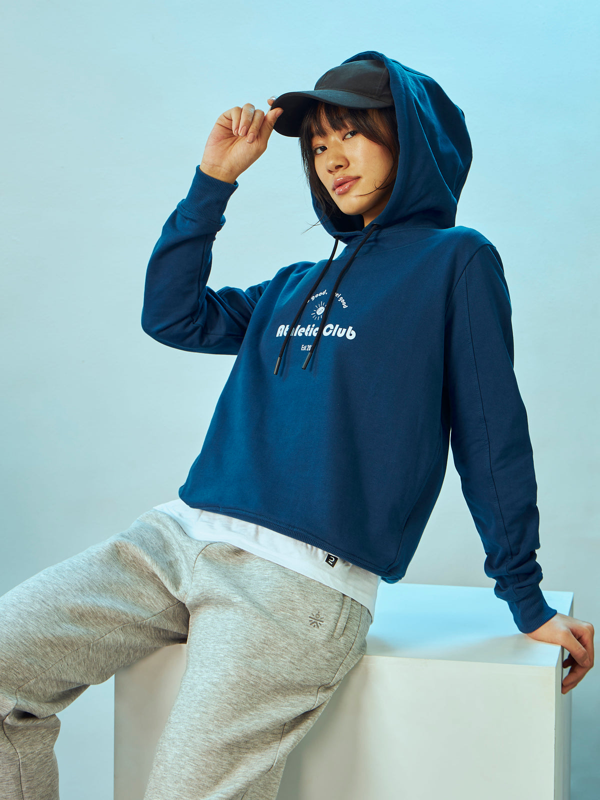Typographic Print Sweatshirt with Pockets