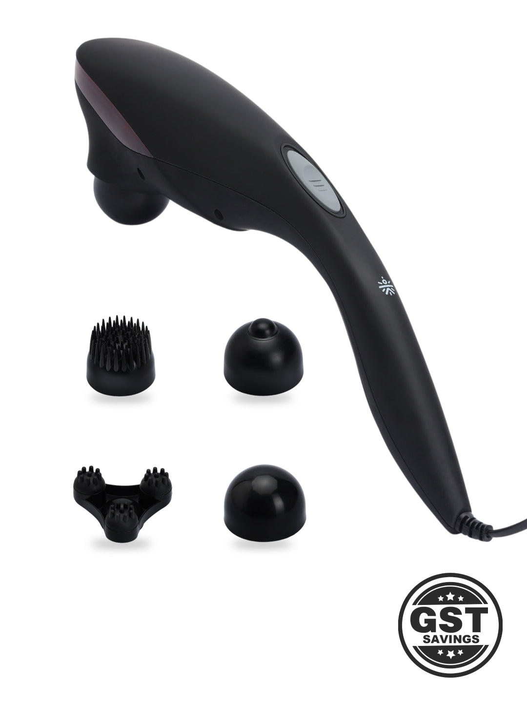 Cult Flex Corded Electric Handheld Full Body Massager with 4 Interchangeable Heads and Adjustable Speed Settings for Pain Relief and Relaxation