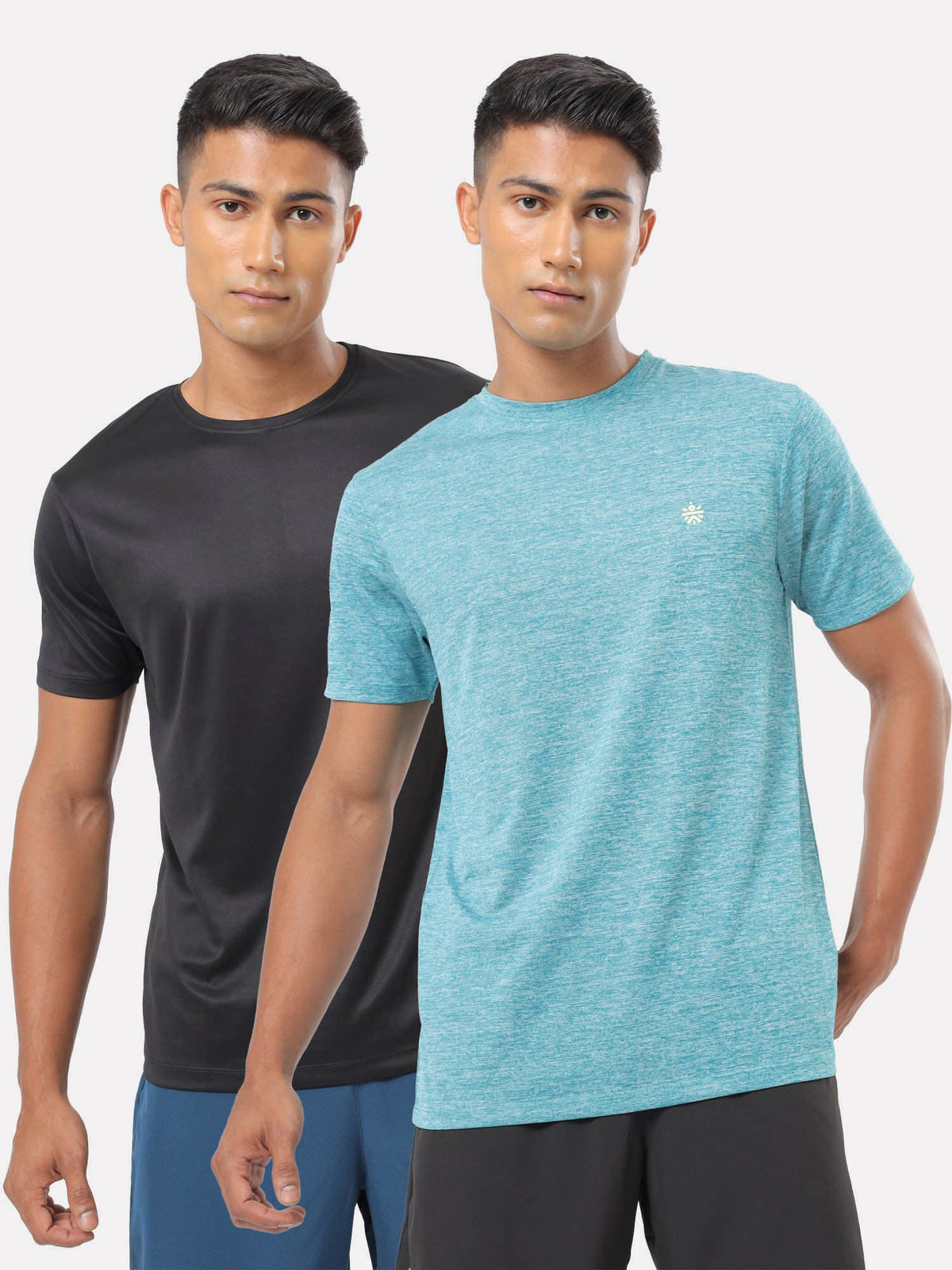 Textured Performance T-shirt with Logo Pack of 2