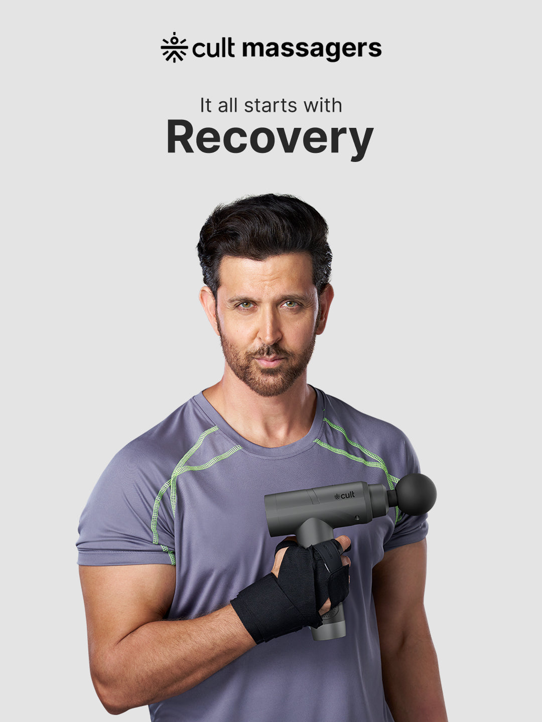 Cult Impact Pro, Full Body Professional Gun Massager, 4.5 hour long battery, Deep Tissue Percussions, 4 Interchangeable heads, 6 Speed levels, Silicone head.