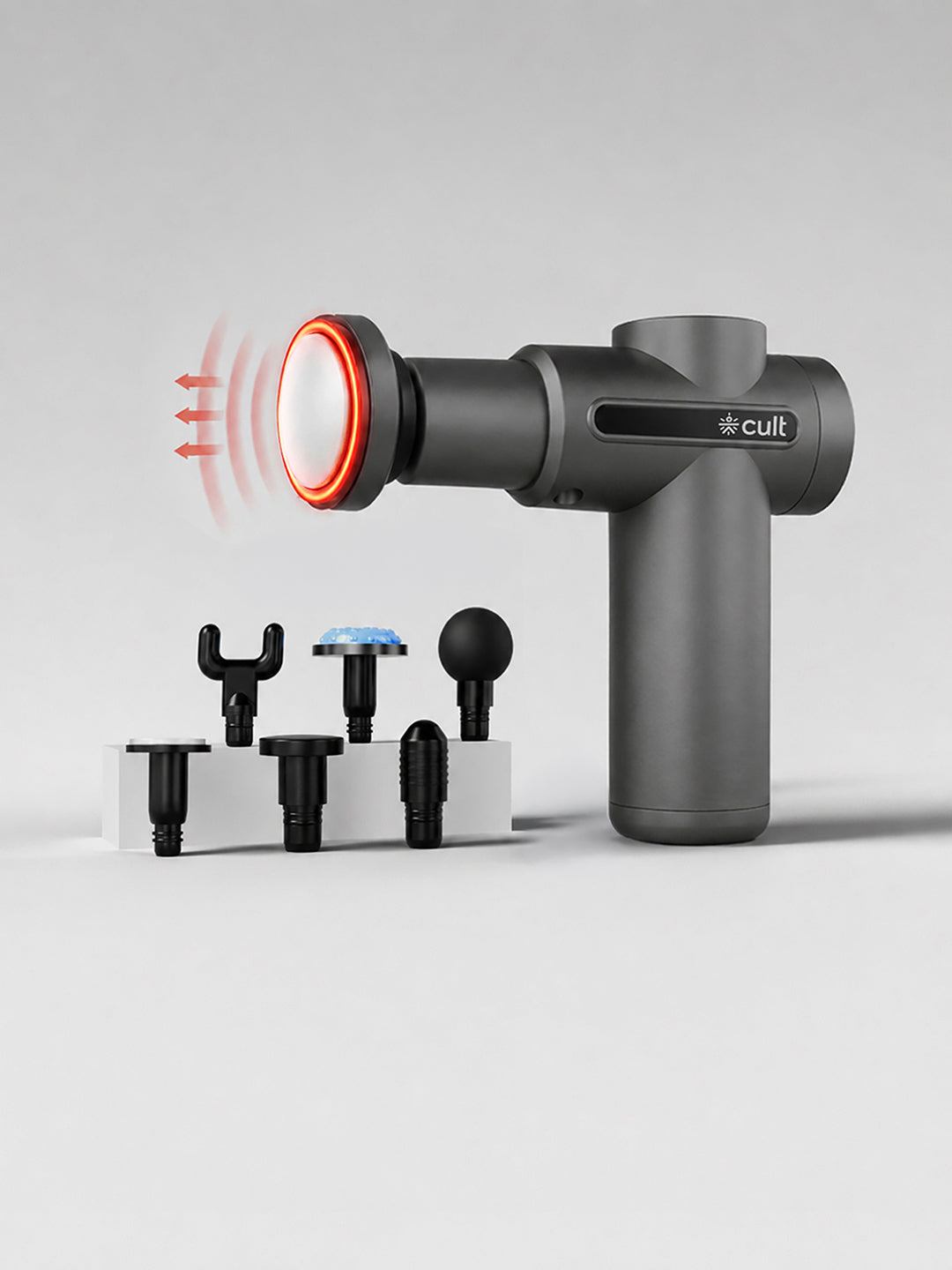 Cult Impact X, Full Body Gun Massager with Hot and Cold Therapy, 3 Hour long battery , 6 Interchangeable heads, 6 Speed levels, Silicone head.