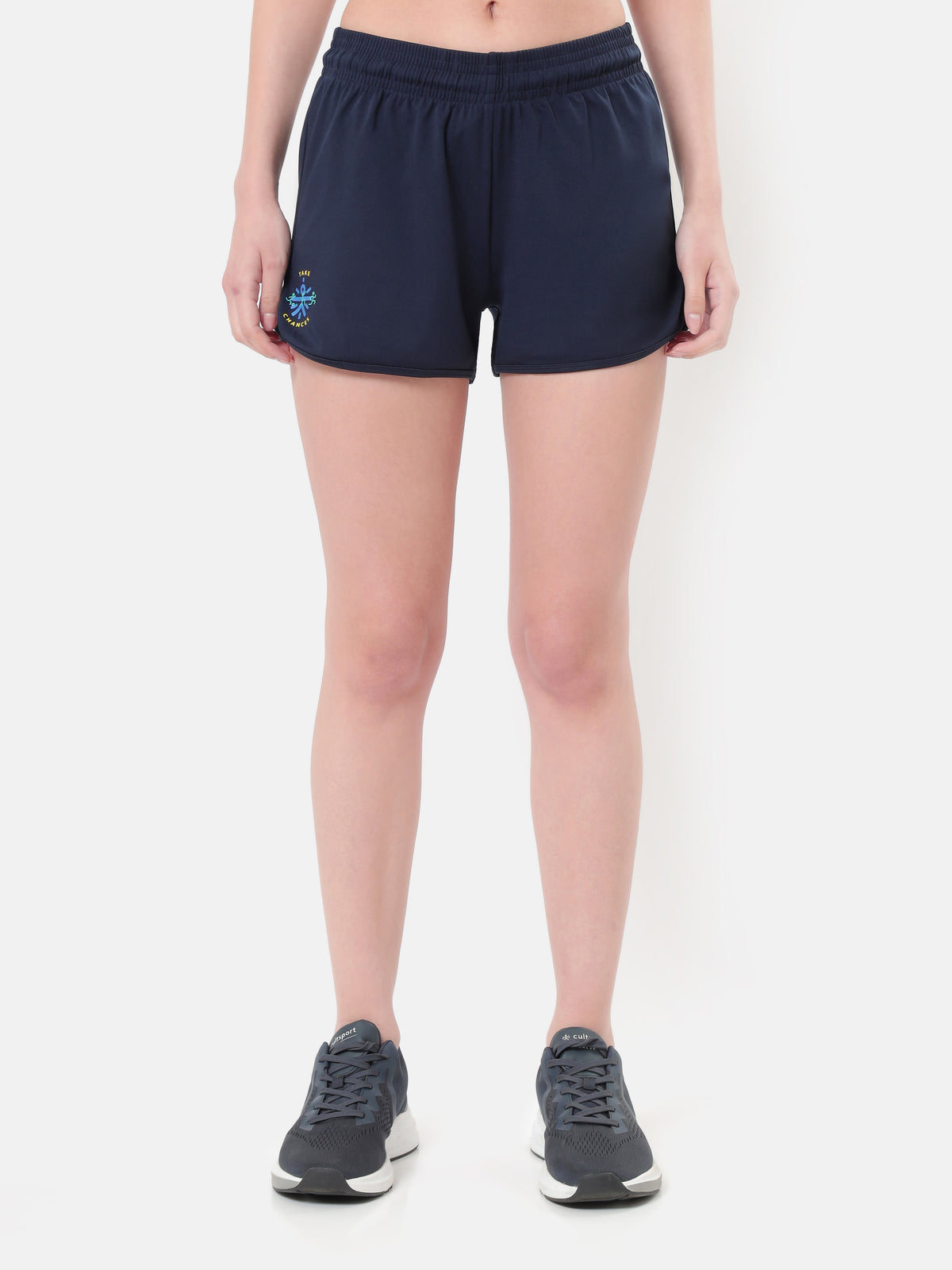 Solid Shorts with Curved Hem Pack of 2