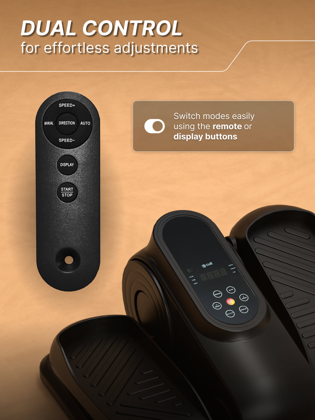 Cult Under Desk Mini Elliptical | Brushless Motor with Forward & Reverse Pedaling | 12 Adjustable Speeds & 3 workout Modes | Easy Home Workout | Suitable for Adult & Senior citizen | Joint Recovery & Improve strengthening (with 6 months extended warranty)