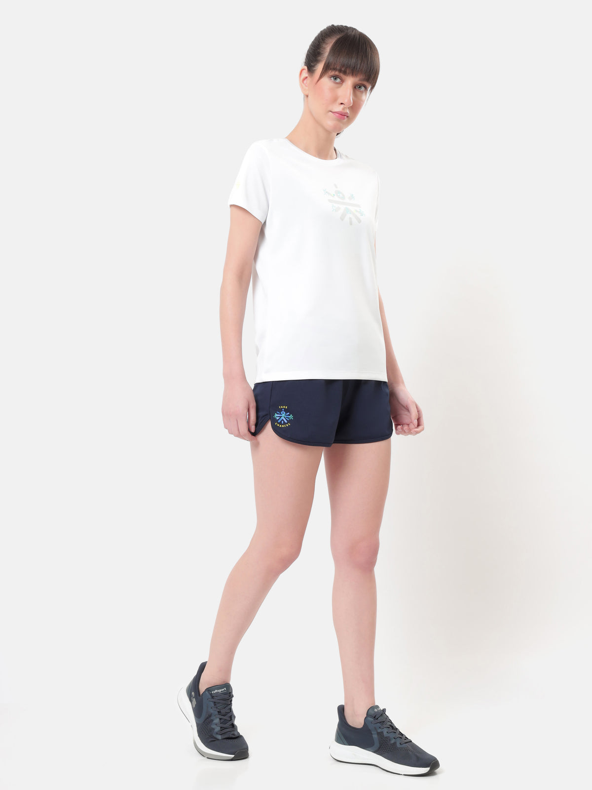 Solid Shorts with Curved Hem Pack of 2