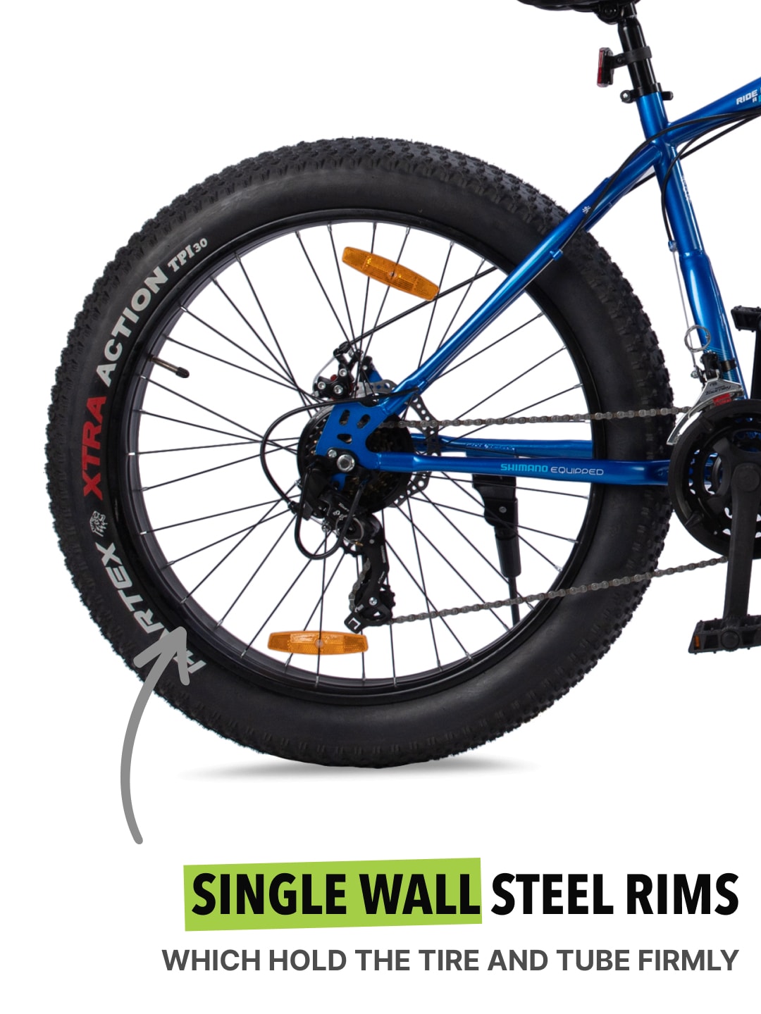 Monstro 26T Fat Bike – 21 Speed Shimano Gear, Front Suspension, Dual Disc Brake, Blue