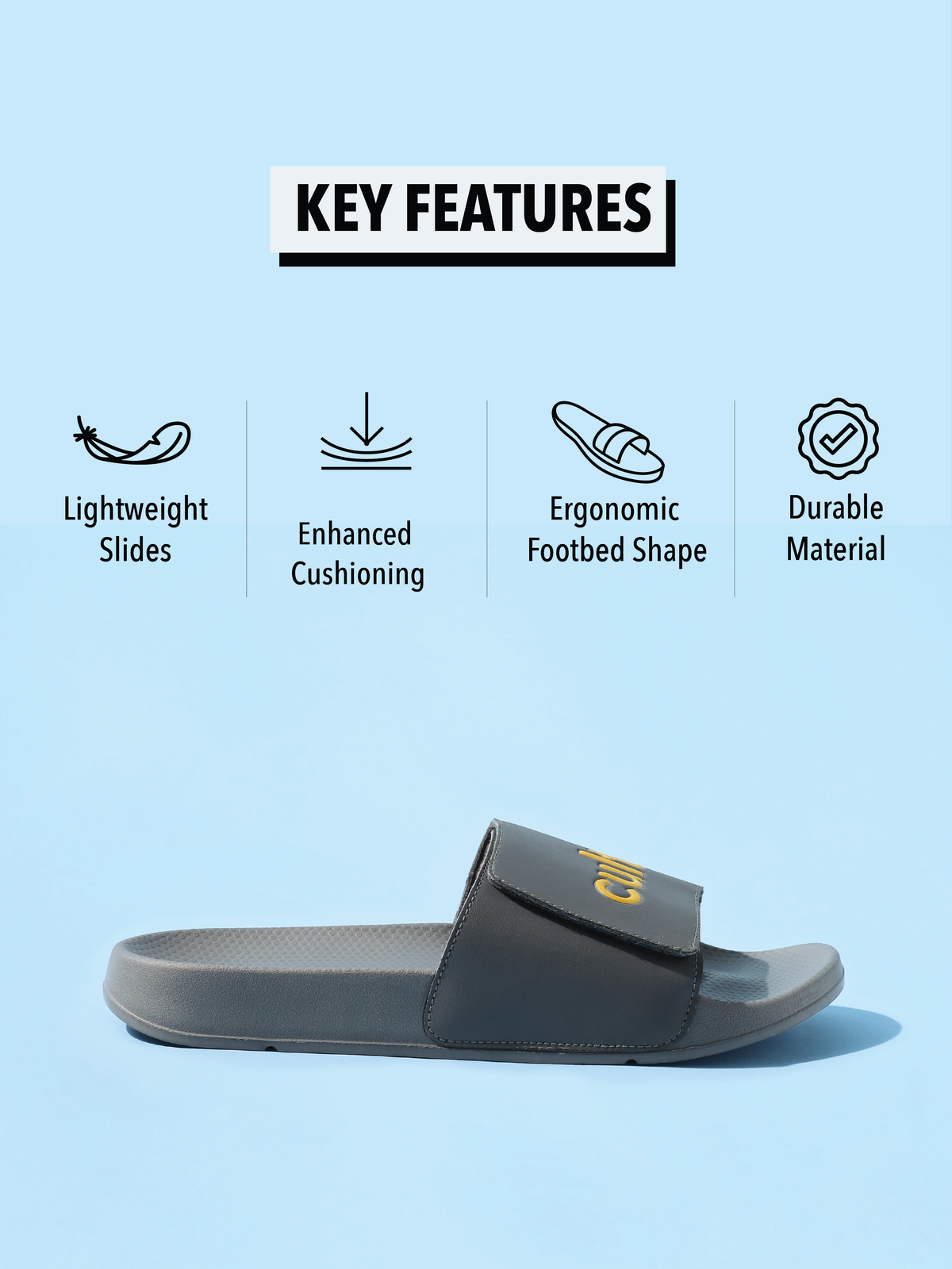cult Locomo Grey Men Slides